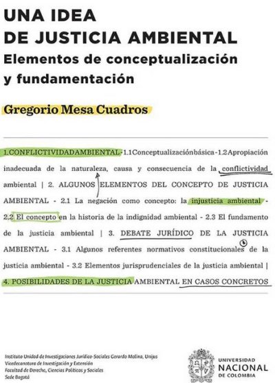 Libro: Una idea de justicia ambiental | Autor: Gregorio Mesa Cuadros | Isbn: 9789587834147